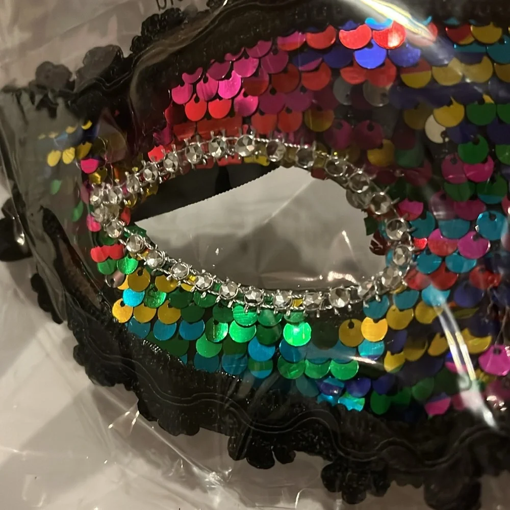 Sequin Masquerade Mask - Multicolor